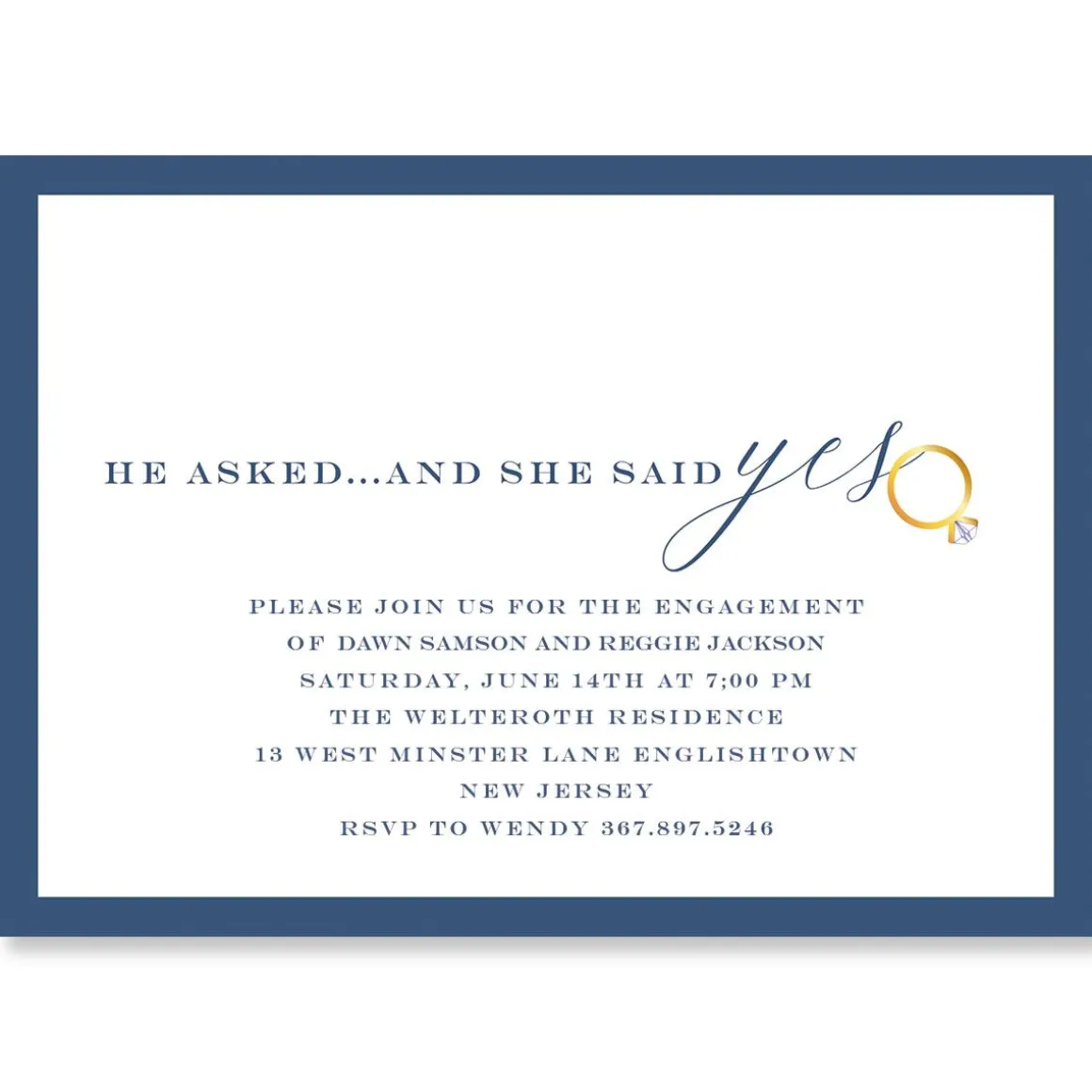 She said yes Personalized Invitations