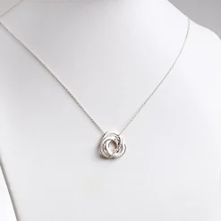 Silver Interlocking Rings Personalized Necklace