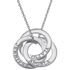 Silver Interlocking Rings Personalized Necklace