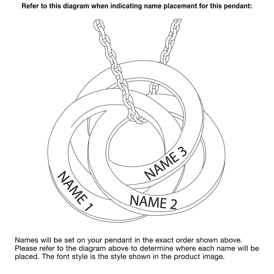 Silver Interlocking Rings Personalized Necklace