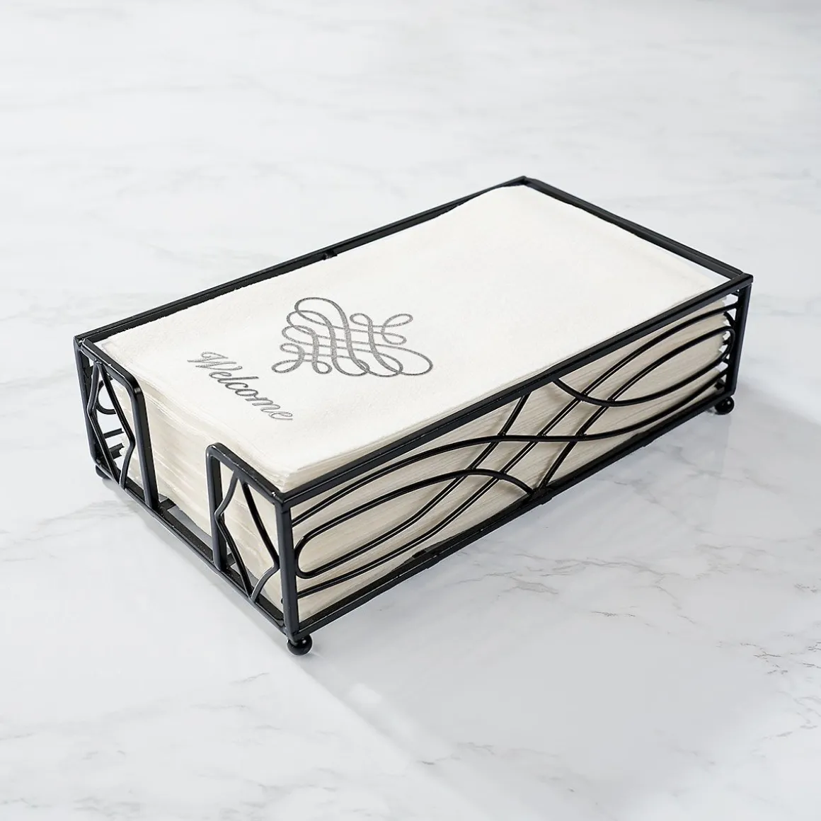 Silver Scroll Disposable Hand Towels