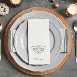 Silver Scroll Disposable Hand Towels