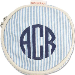 Sky Blue Personalized Stripes Circle Case