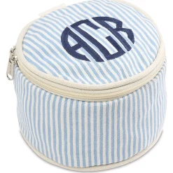 Sky Blue Personalized Stripes Circle Case