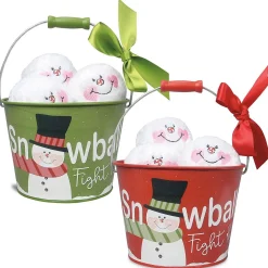 Snowball Fight Personalized Bucket