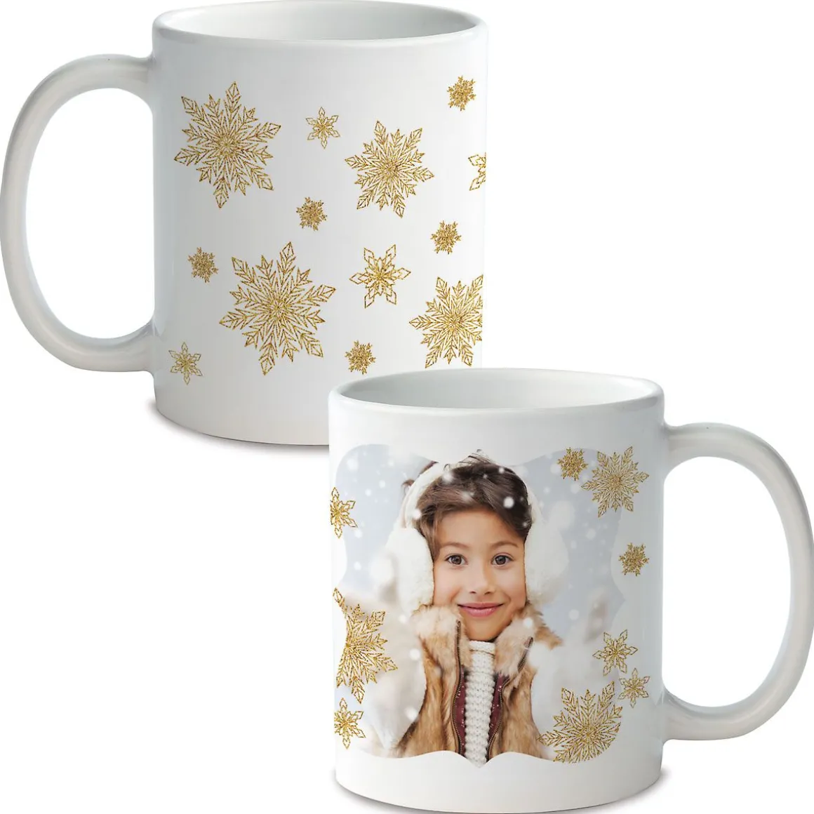 Snowflake Ceramic Photo Mug