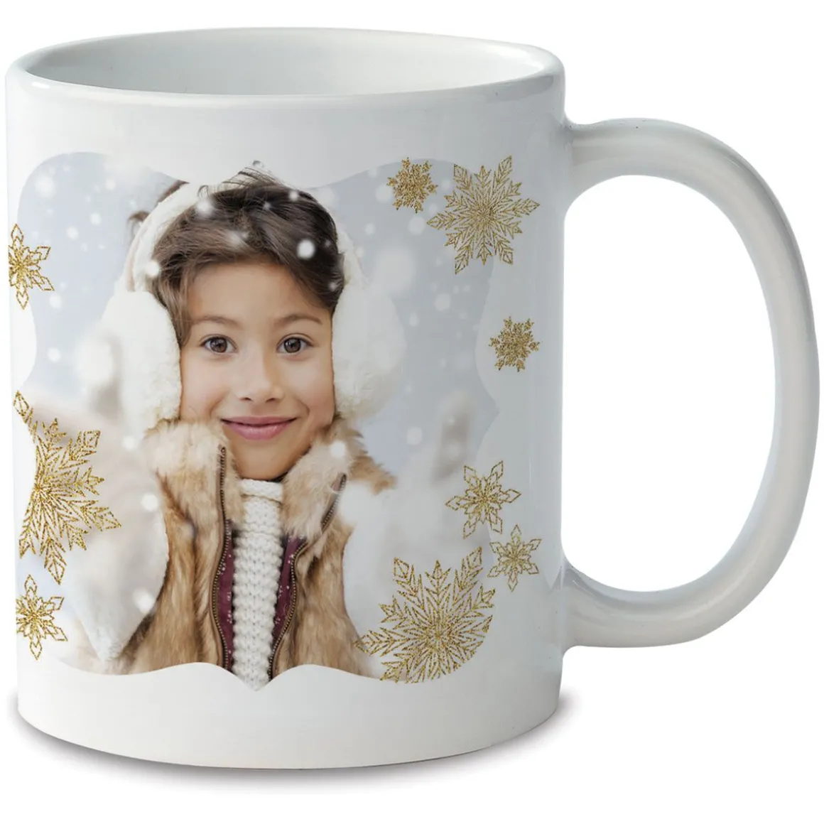 Snowflake Ceramic Photo Mug