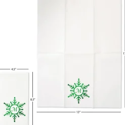 Snowflake Initial Foil Stamped Disposable Hand Towels