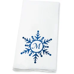 Snowflake Initial Foil Stamped Disposable Hand Towels