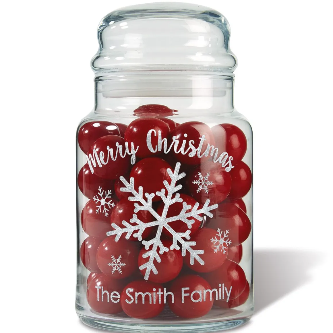 Snowflakes Personalized Treat Jar
