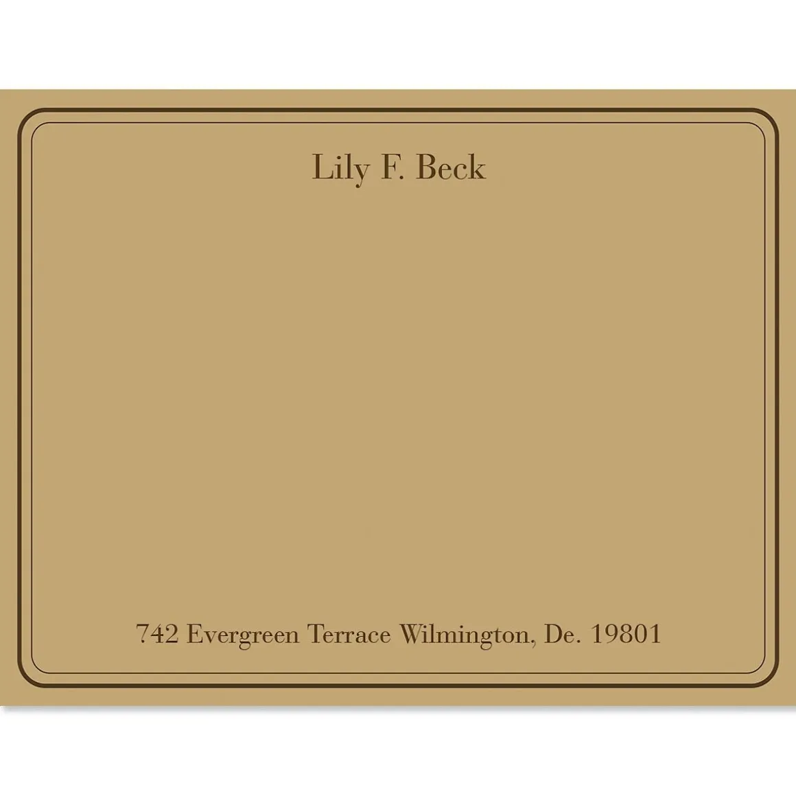 Solid Personalized Correspondence Cards