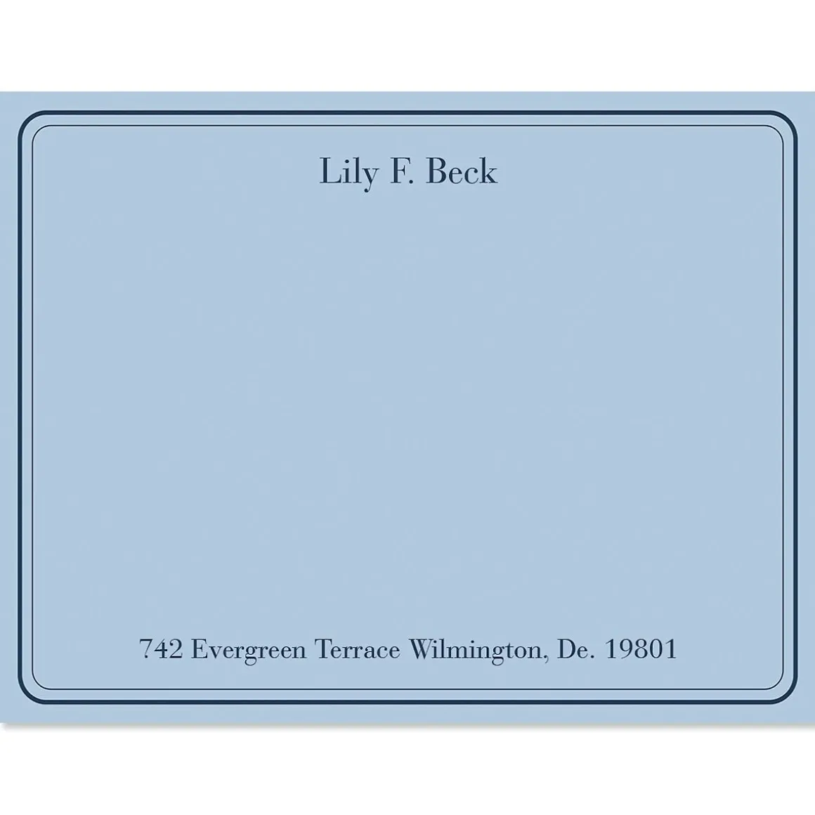 Solid Personalized Correspondence Cards