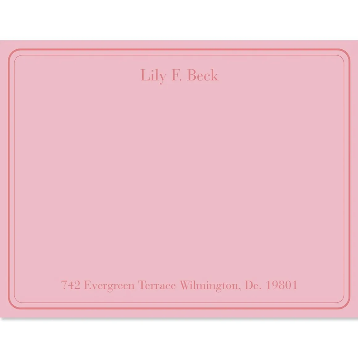 Solid Personalized Correspondence Cards