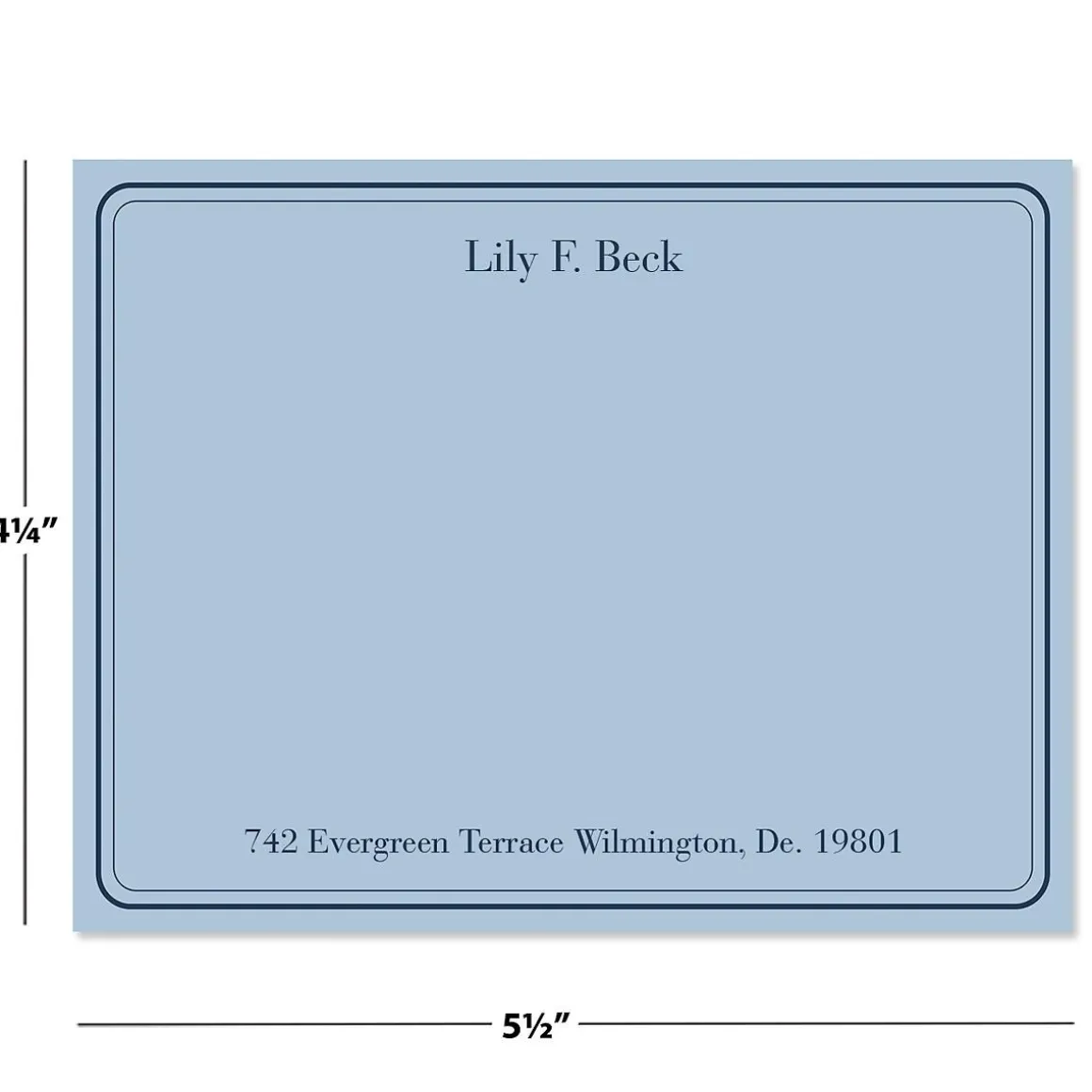 Solid Personalized Correspondence Cards