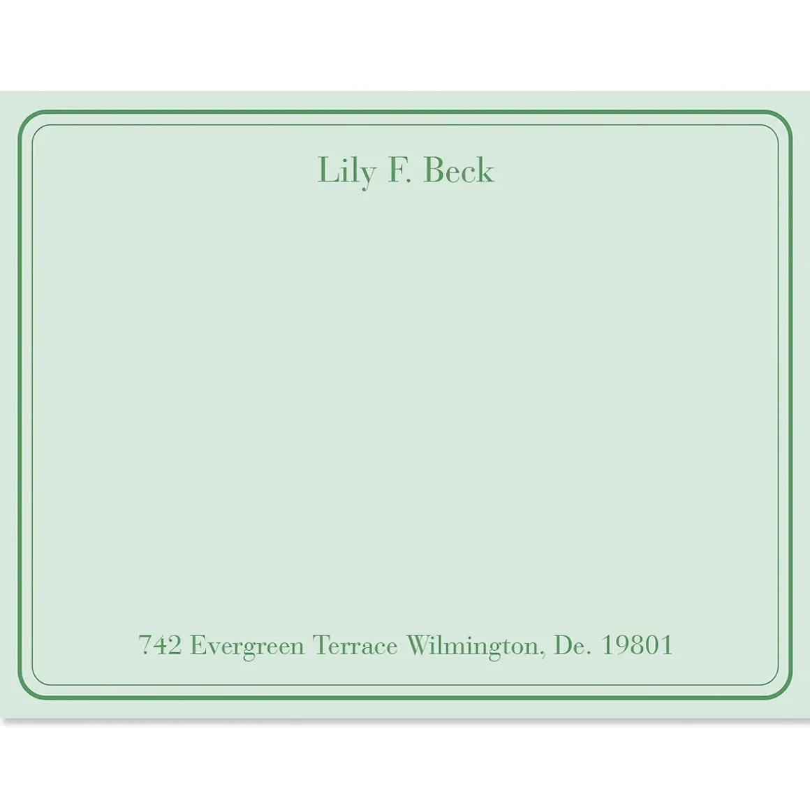 Solid Personalized Correspondence Cards
