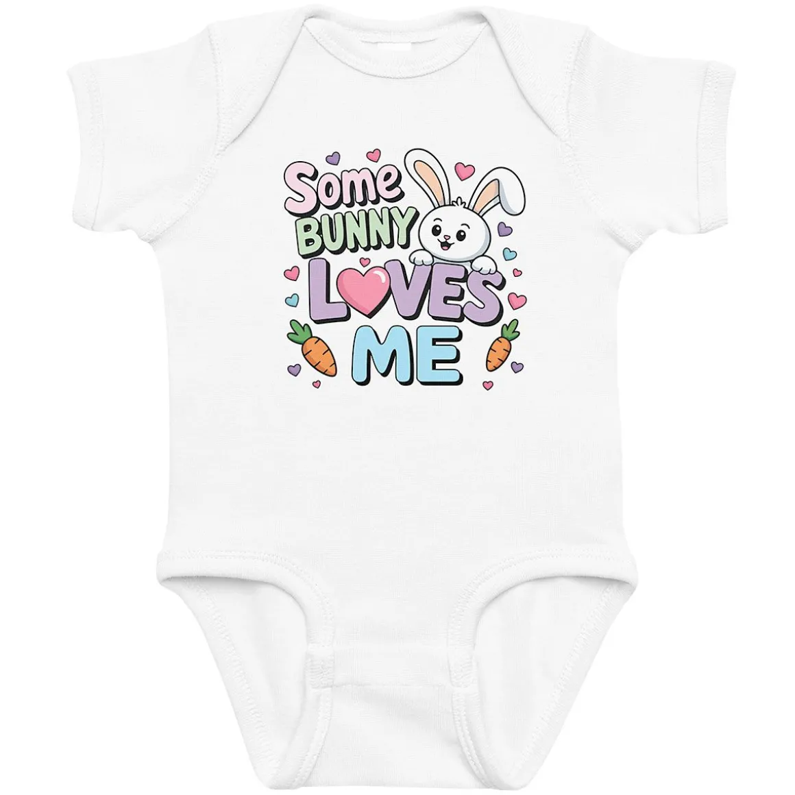 Some Bunny Loves Me Baby Bodysuit Romper