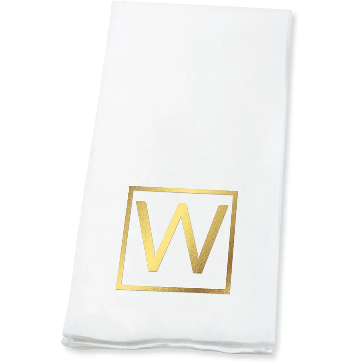 Square Initial Foil Stamped Disposable Hand Towels
