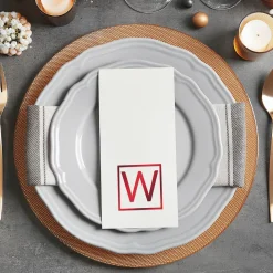 Square Initial Foil Stamped Disposable Hand Towels