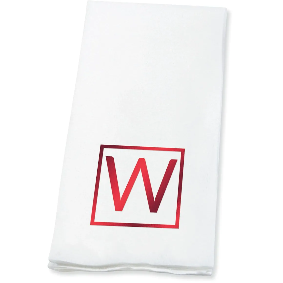 Square Initial Foil Stamped Disposable Hand Towels