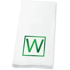 Square Initial Foil Stamped Disposable Hand Towels