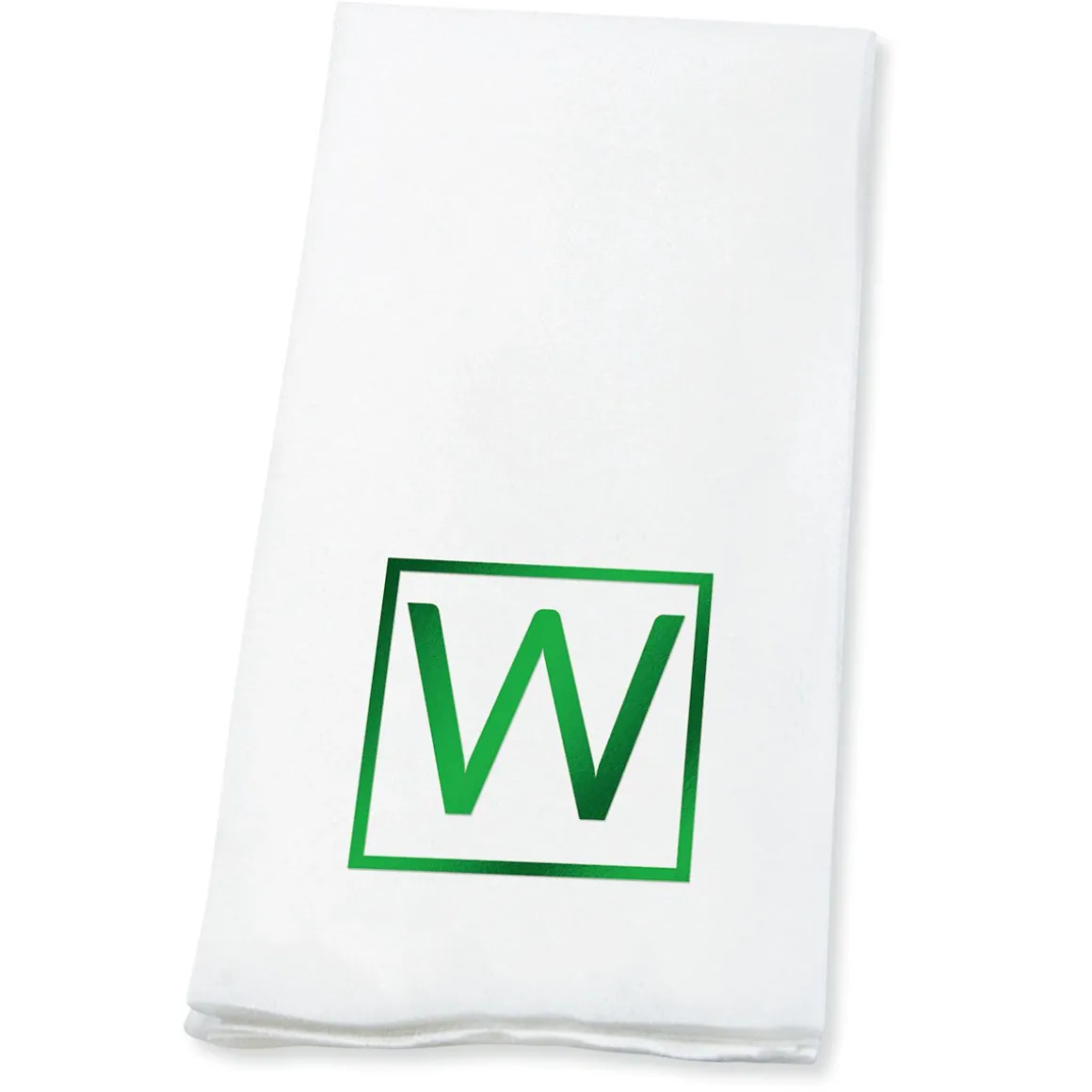 Square Initial Foil Stamped Disposable Hand Towels