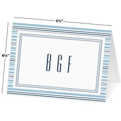 Stripes Monogram Note Cards