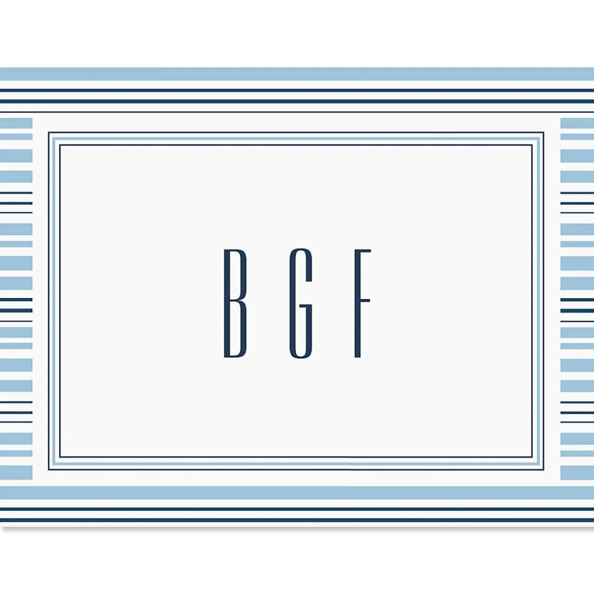 Stripes Monogram Note Cards