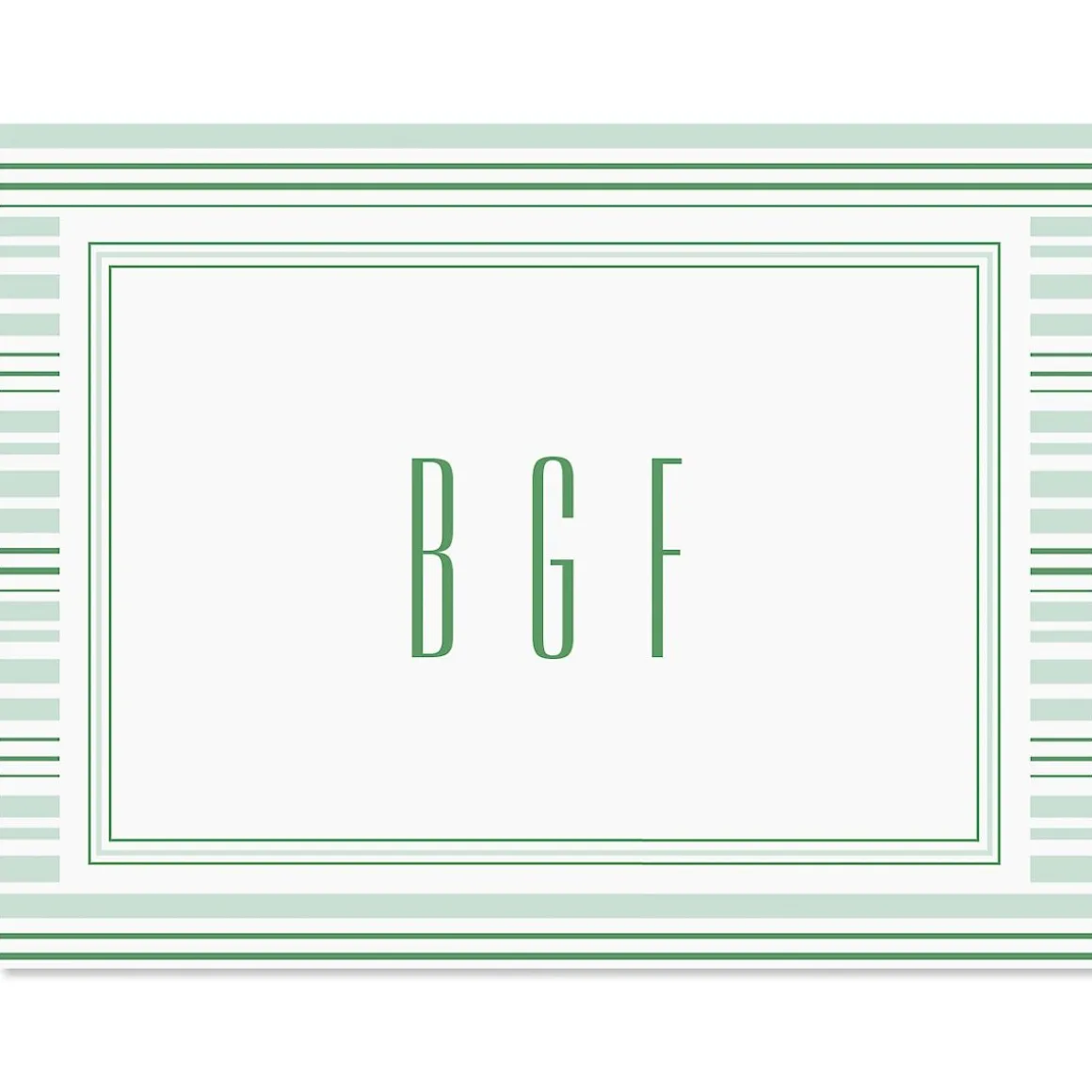 Stripes Monogram Note Cards