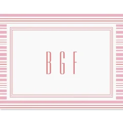 Stripes Monogram Note Cards