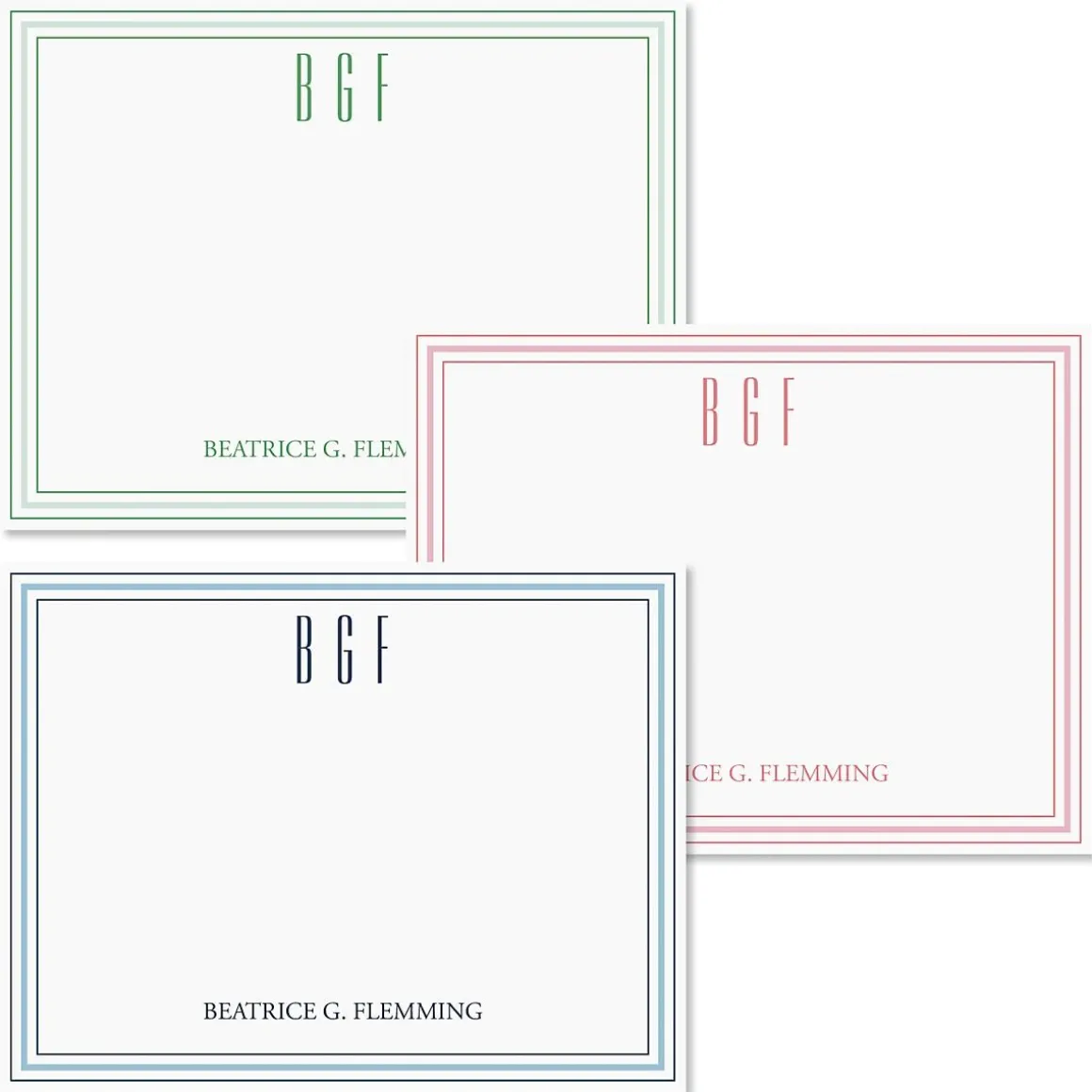 Stripes Personalized Correspondence Cards