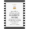 Stripes with Cake Personalized Invitations