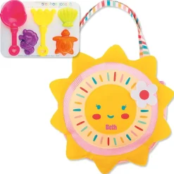 Sunshine Yellow Personalized Beach Tote with Toys by Stephen Joseph®