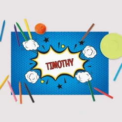 Super Hero Personalized Kids' Placemat