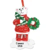 Sweater Bear Wreath Christmas Ornament