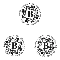 Swirl Initial Round Address Stamp