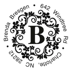 Swirl Initial Round Address Stamp