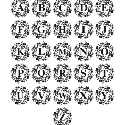 Swirl Initial Round Address Stamp
