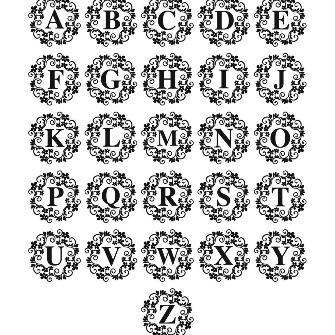 Swirl Initial Round Address Stamp