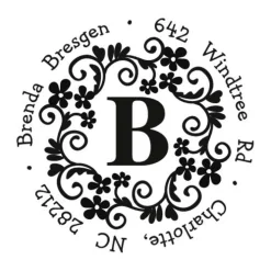 Swirl Initial Round Address Stamp