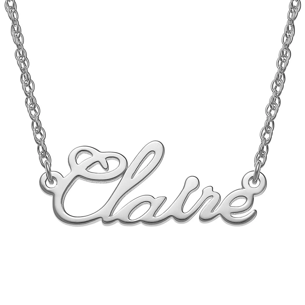 Swirly Script Name Sterling Silver Necklace
