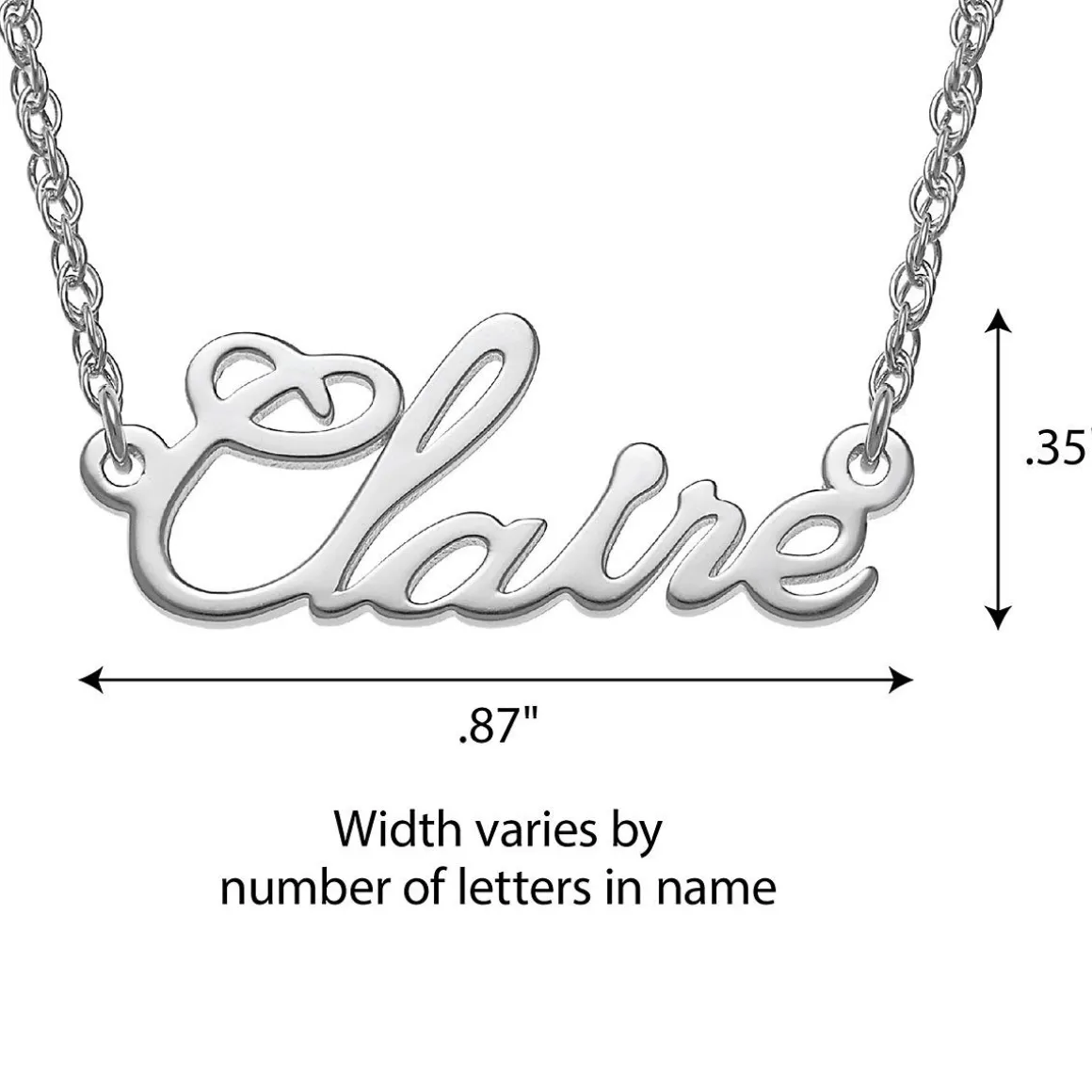 Swirly Script Name Sterling Silver Necklace