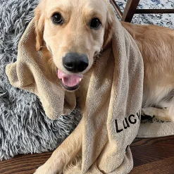 Taupe Custom Dog Drying Towel