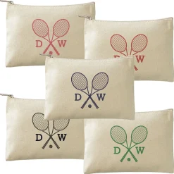 Tennis Personalized Small Canvas Zip Pouch