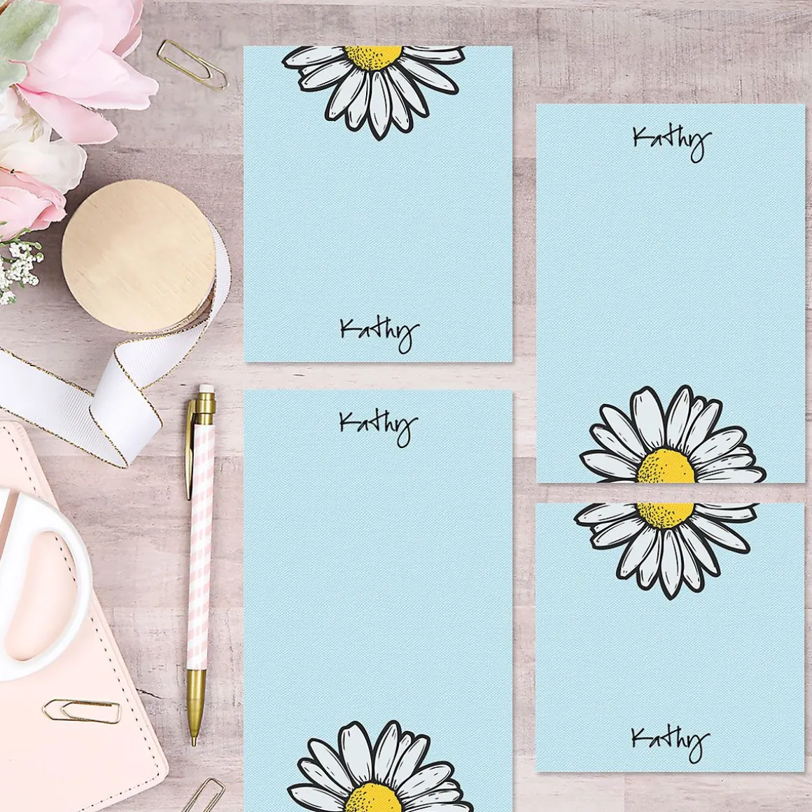 Textile Daisy Notepads