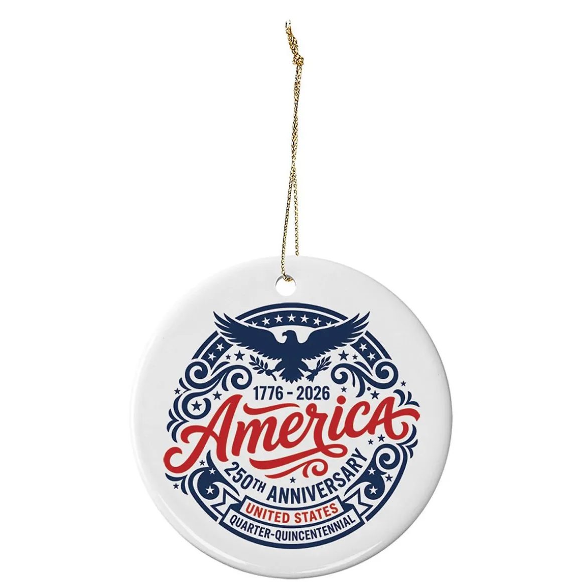 250th America Round Ornament