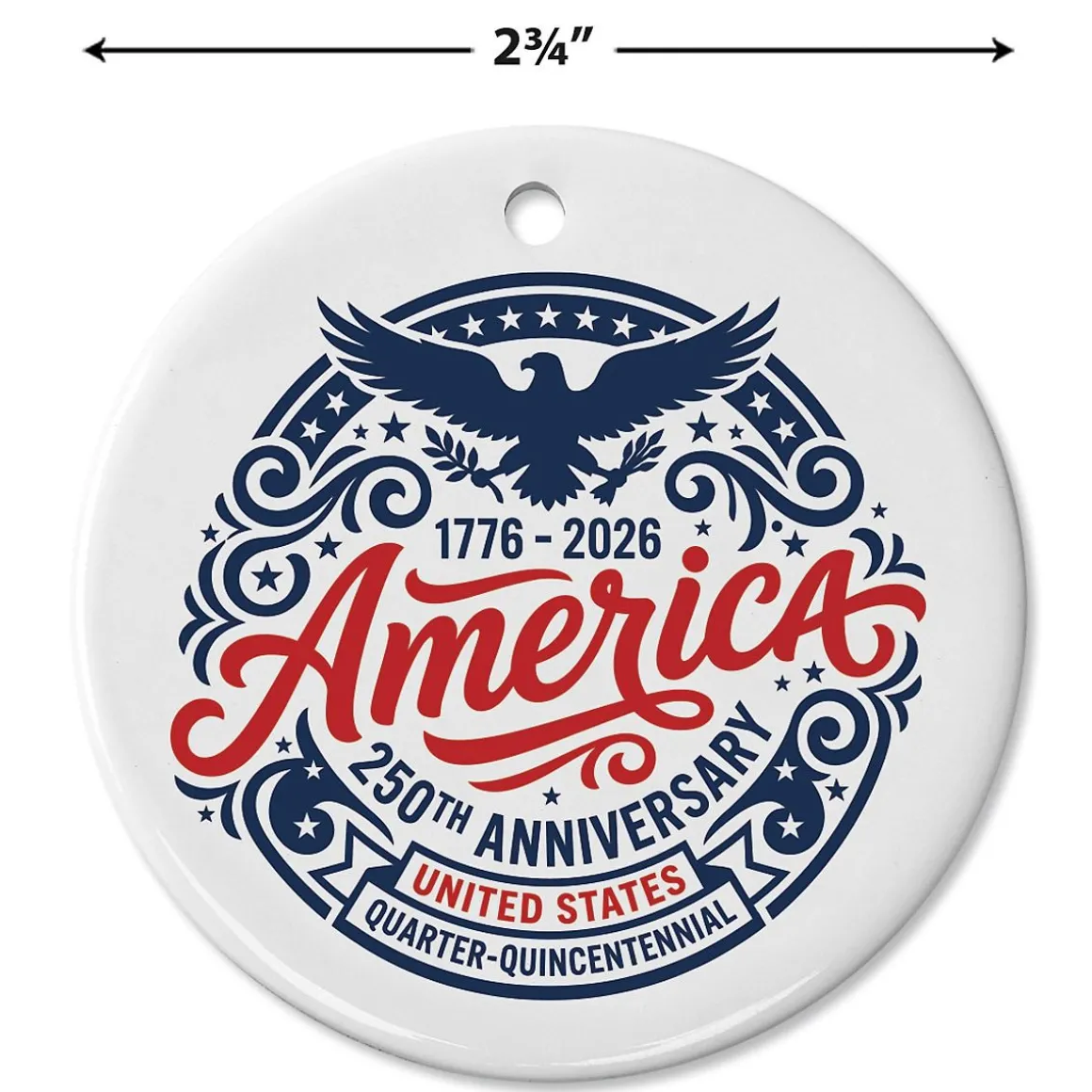 250th America Round Ornament
