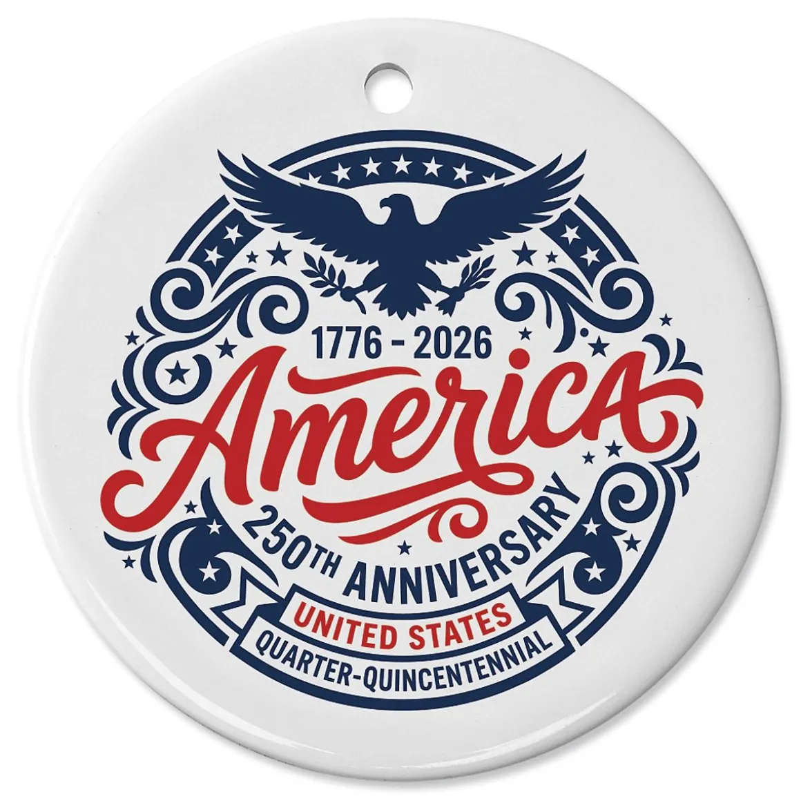 250th America Round Ornament