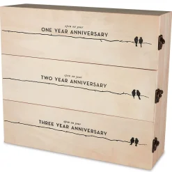 3-Tiered Newlywed's Anniversary Wood Wine Box