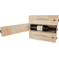 3-Tiered Newlywed's Anniversary Wood Wine Box