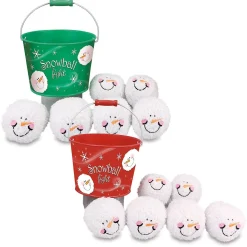 Tin Bucket & 6 Plush Snowballs